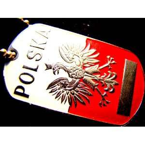  POLAND POLISH EAGLE FLAG POLSKA ARMY MILITARY DOG TAG 