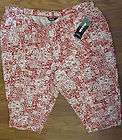  Tags Womans Plus Size 24W Alia Red and White Capri Cropped Pants