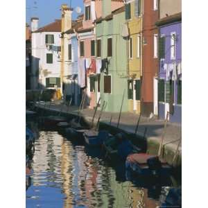 Painted Houses, Burano, Venice, Veneto, Italy, Europe Photographic 