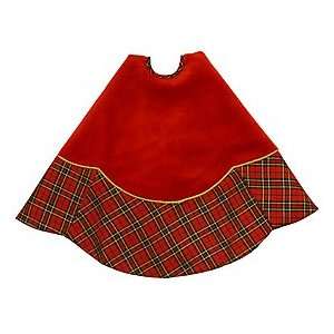  48 Red Velvet Plaid Tree Skirt
