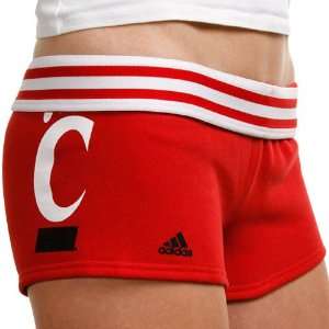 adidas Cincinnati Bearcats Ladies Red Cheeky Rollover Shorts  