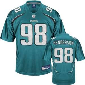 John Henderson Jersey Reebok Teal Replica #98 Jacksonville Jaguars 