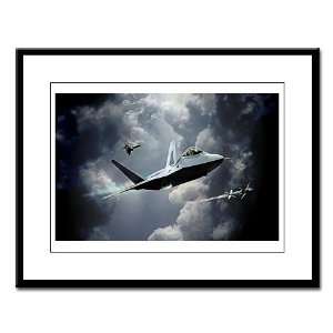  Stealth Night Mission Plane Large Framed Print