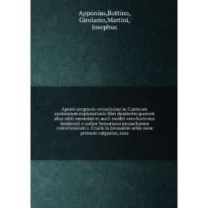  cura Bottino, Girolamo,Martini, Josephus Apponius  Books