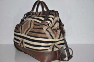 Ralph Lauren RRL INDIAN BLANKET Carryall Bag W/Leather  