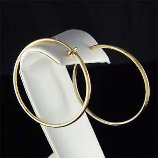 47mm 14K Gold Plated Round Hoop Clip On Earrings  