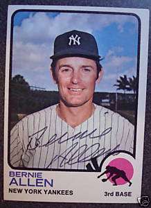 1973 Topps #293 New York Yankees BERNIE ALLEN Autograph  