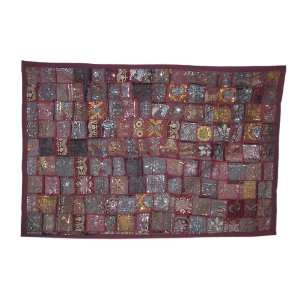   Hanging Tapestry with Fine Zari & Old Sari Patch Work