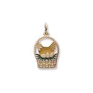 French Hens Charm in Yellow Gold