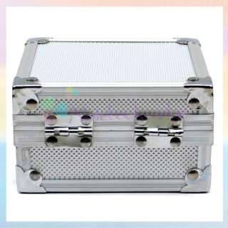 Silver Tone Aluminum Alloy Case Storage Box For Tattoo Machines Gun 