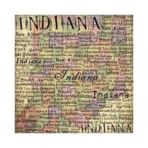   United States Collection   Indiana   12 x 12 Paper   Map Arts, Crafts