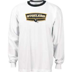  Pittsburgh Steelers White Bloc Party Long Sleeve Ringer T 