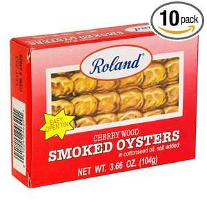 Roland Smoked Oysters in Cottonseed Oil, Salt Added, 3.66 Ounce Cans 