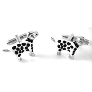 Spotted Dalmatian Enamel Dog Cufflinks Jewelry