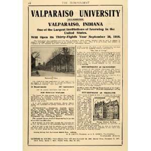 1910 Ad Valparaiso University Indiana Institution Bldg.   Original 