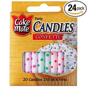 Cake Mate Confetti Candles, 20 Count, Units (Pack of 24)  