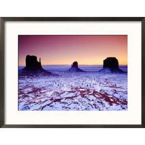 Valley from Visitors Centre Area at Sunrise in Winter, Monument Valley 