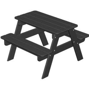  Black Poly Wood Kid Picnic Table Furniture & Decor
