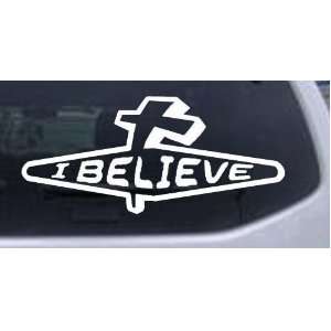 Believe Christian Car Window Wall Laptop Decal Sticker    White 52in 