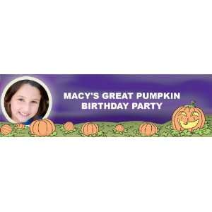  Happy Pumpkins Personalized Photo Banner Large 30 x 100 