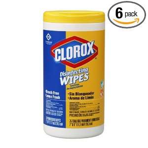  Clorox Disinfecting Wipes, Lemon Fresh, 75 Count Plastic 