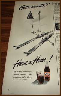 1950 HIRES ROOT BEER AD~Got a Minute?~Skier~Skiing~Ski  