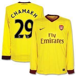  10 11 Arsenal Away L/S Jersey + Chamakh 29 Sports 