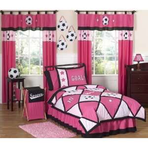  Pink Soccer 4 Piece Twin Bedding Set