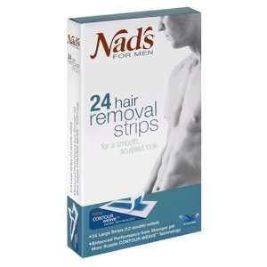  Nads Hair Removal Strips for Men, Cooling Peppermint, 24 