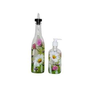   Soap Pump Dispenser Set. Hand Painted & Signed By Artisan. Kitchen