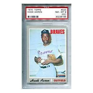  Hank Aaron Unsigned 1970 Topps PSA Graded 8 Card Sports 