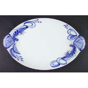 Artland Seafood Ocean Blue Oval Serving Platter, Fine China Dinnerware 