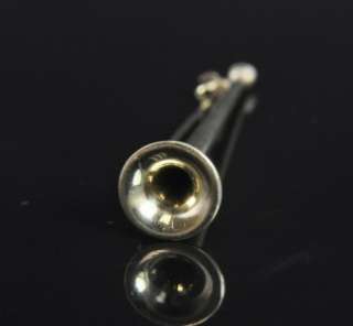 Estate Vtg 14K Gold Horn 3D Music Intrument Brooch Pin  