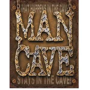  Man Cave Metal Sign   Diamond Plate