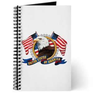 Journal (Diary) with Bald Eagle Emblem with US Flag on Cover