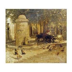 Henry Herbert La Thangue   Fountain In A Provencal VIllage Giclee