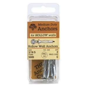 Hillman Fasteners 2Pk 3/16 Short Anchor (Pack Of 6) 50 Anchors Hollow 