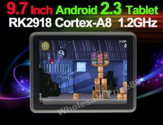 IPS capacitive Android 2.3 RK2918 Cortex A8 1.2GHZ Tablet PC 8GB 