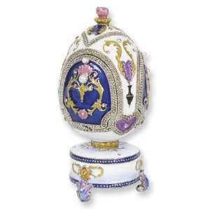  Enameled & Crystal Carousel Horse Musical Egg Jewelry