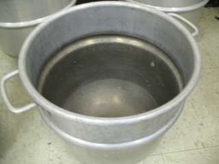 Lot of 4 Aluminum Deep Mixing Pots Bowls with Handles  