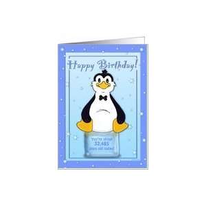   89th Birthday   Penguin on Ice Cool Birthday Facts Card Toys & Games