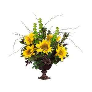   Sunflowers and Protea in Urn Container Faux Flowers
