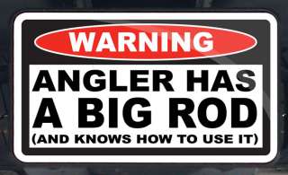 Angler Has a BIG Rod Funny Warning Hitch Cover Fishing  