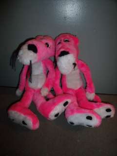   PINK PANTHER WITH LONG SNOUT SET OF 2 SOFT STUFFED ANIMAL TOY  