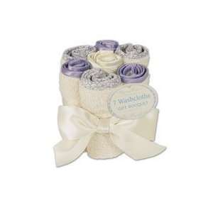  Organic Cotton Washcloth Bouquet Set in Periwinkle Baby