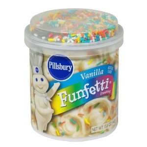 Pillsbury Creamy Supreme Frosting, Vanilla Funfetti, 15.6 oz (12 Pack 