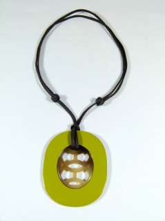   LIFT GM BUFFALO HORN NECKLACE PENDANT LACQUER ANISE GREEN  