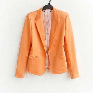 New Ladies Women Suit Blazer Jacket Coat Foldable Sleeves Neon Candy 
