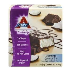  Atkins Endulge Bar Chocolate Coconut 5 bars Health 