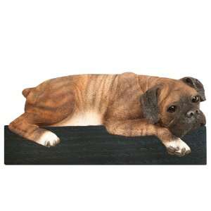  Brindle Natural Ears Boxer Dog Shelf and Wall Plaque